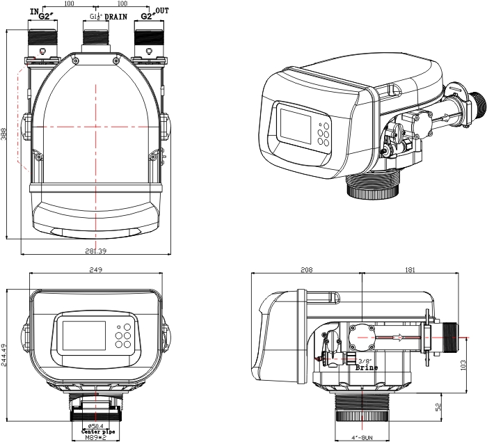 GL15T control valve dimensions